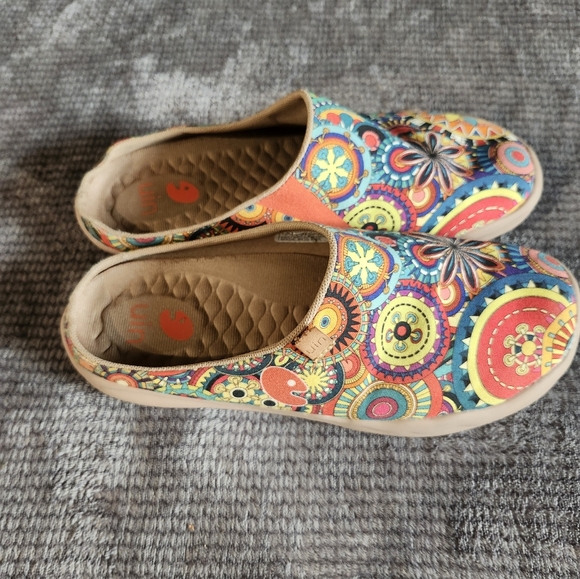 UIN Women's Blossom Malaga Women  Multi Sz 7 Clog Slides Art Deco Cottage Core, - Picture 2 of 10